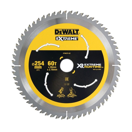 XR EXTREME RUNTIME™ CIRCULAR SAW BLADE 254MM X 30MM 60T (16/20/25/25.4/30MM)