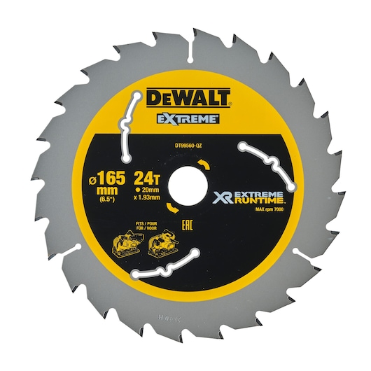 XR EXTREME RUNTIME™ CIRCULAR SAW BLADE 165MM X 24T (20MM)