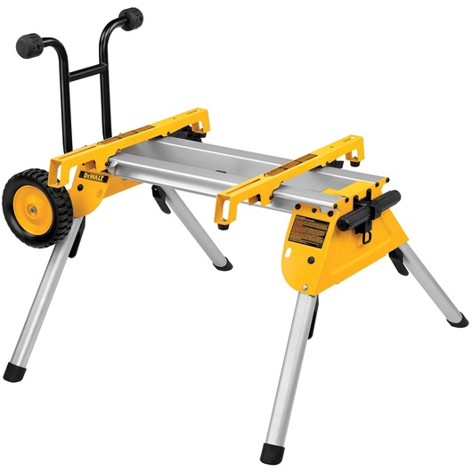 Profile of Rolling table saw stand.